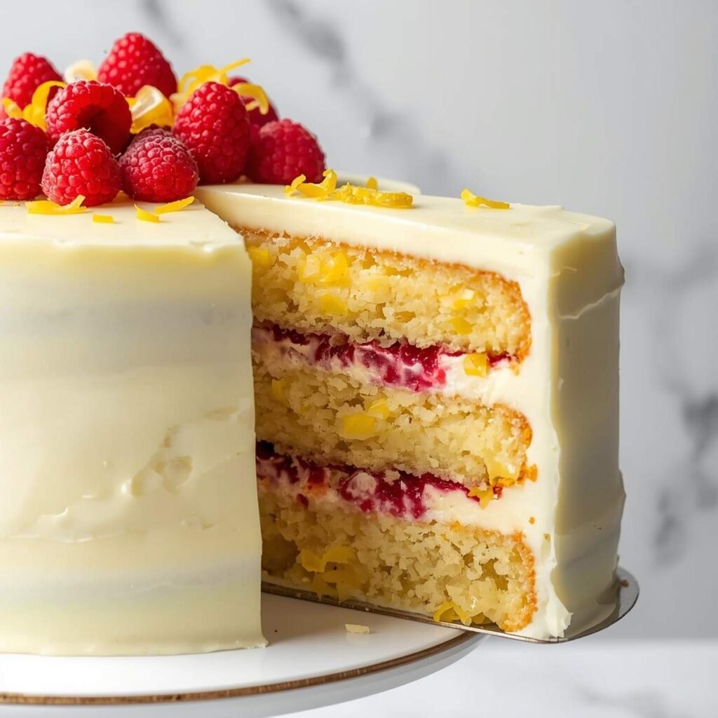 Bakery-Style Raspberry Lemon Celebration Cake