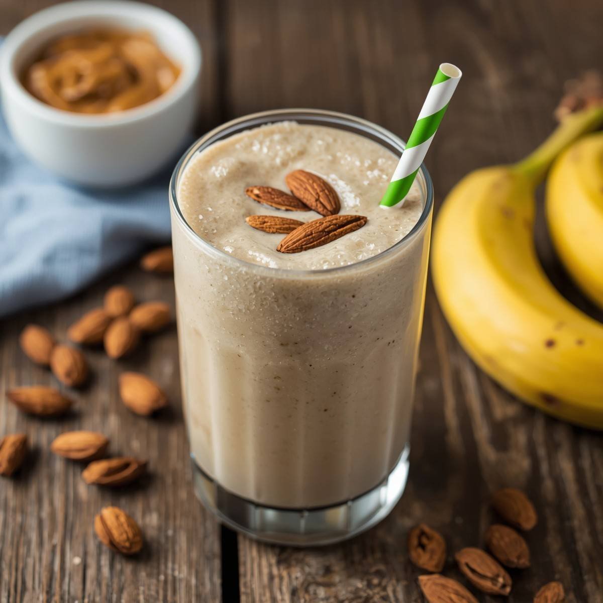 Almond Butter Banana Protein Smoothie
