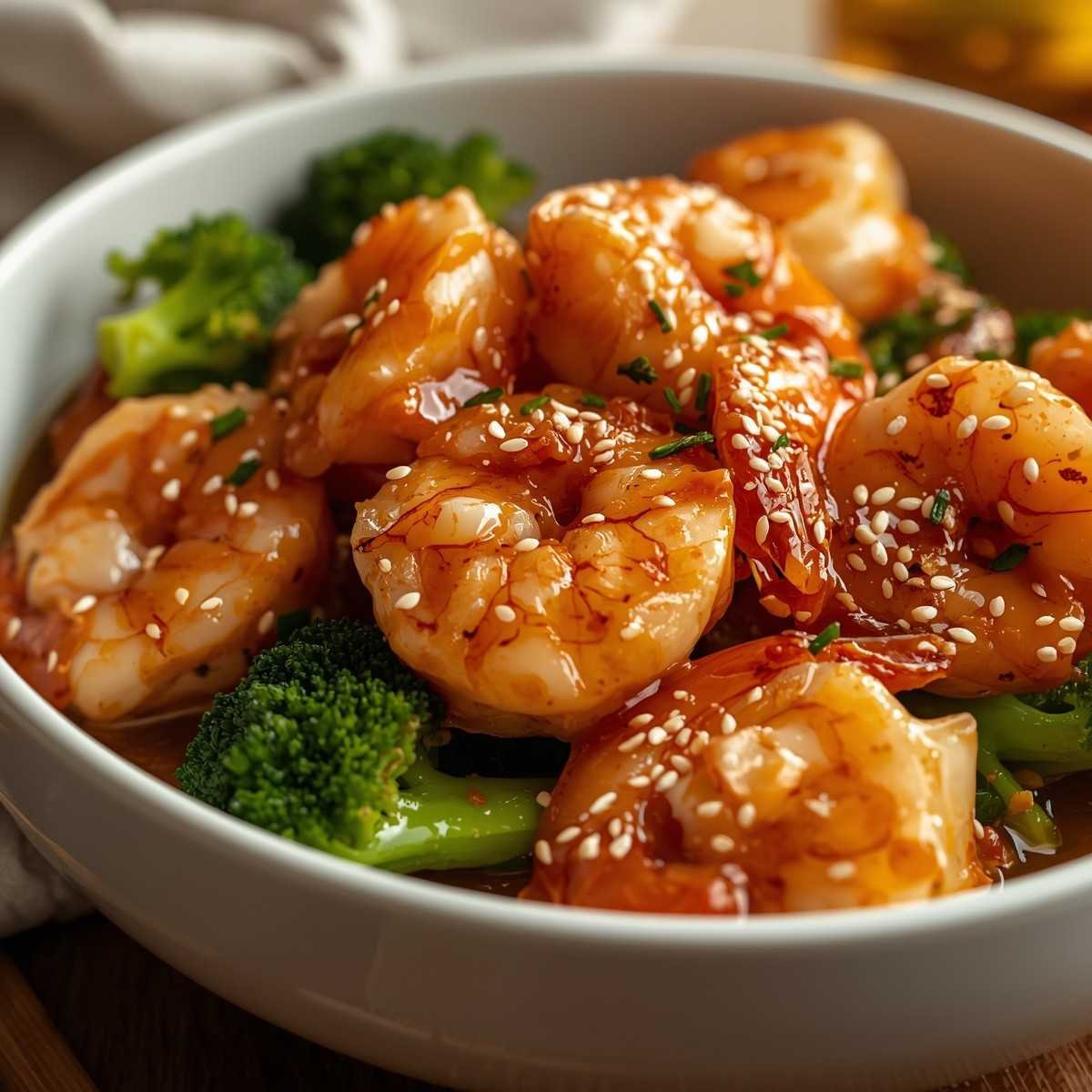 High Protein Honey Garlic Shrimp with Broccoli