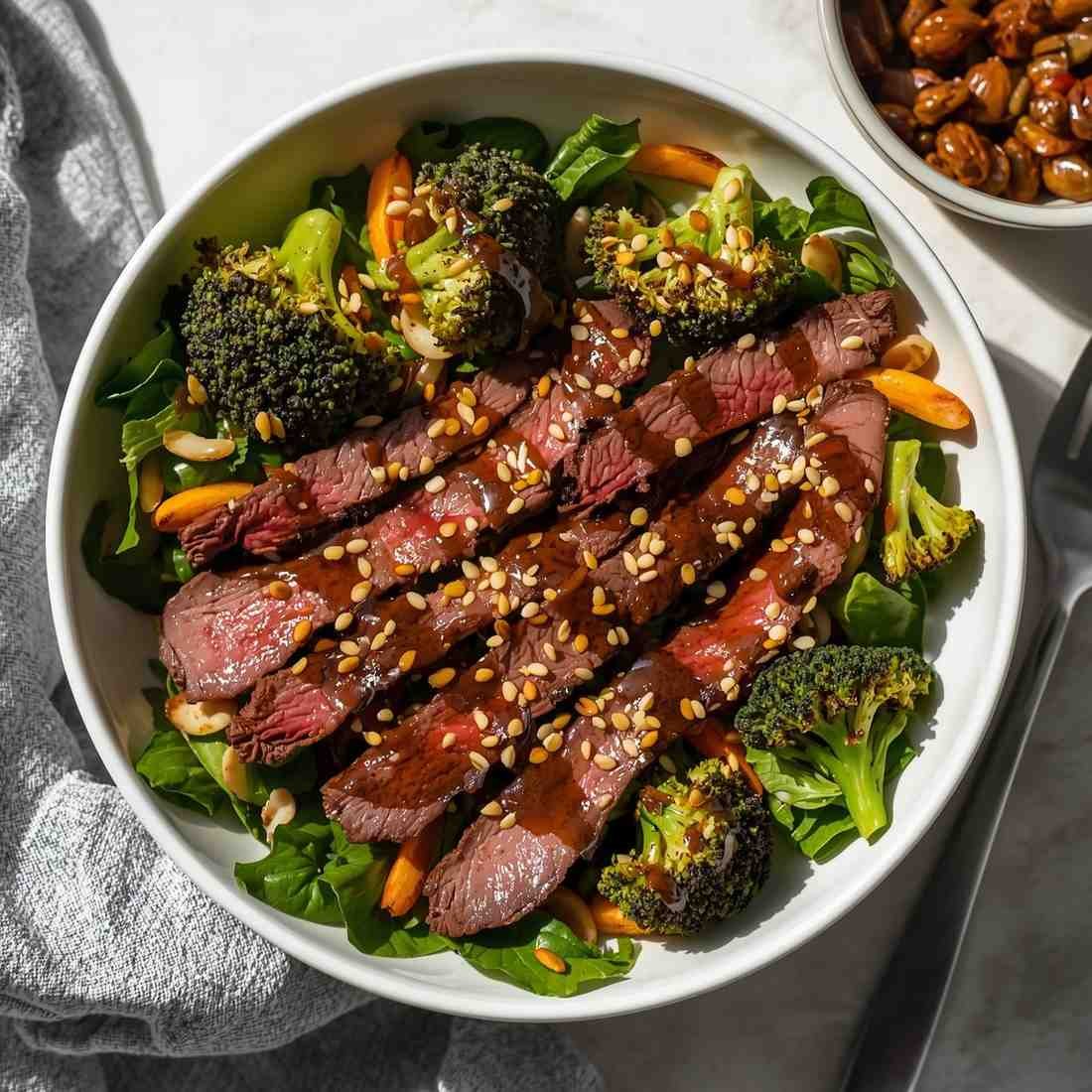 High-Protein Beef and Broccoli Steak Salad