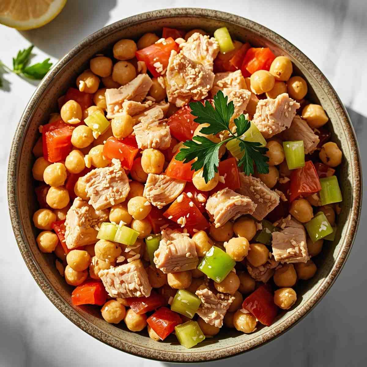 Mediterranean Chickpea Tuna Salad (High-Protein & No Mayo)