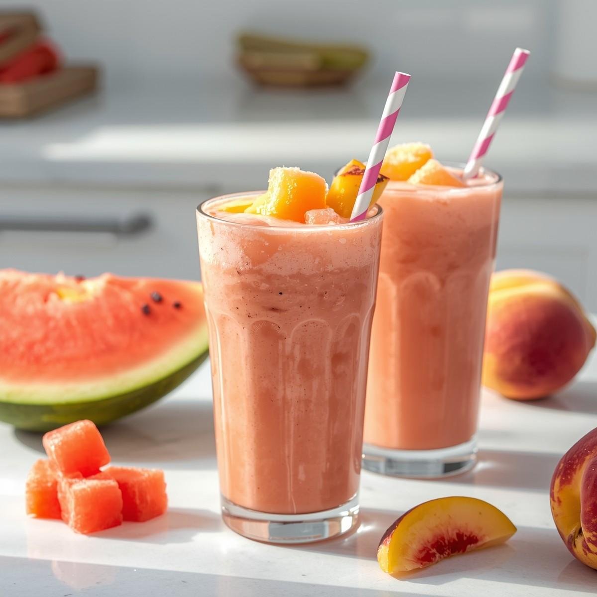 Creamy Watermelon Peach Smoothie