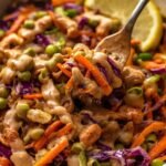 Asian Cabbage Salad with Creamy Peanut Dressing