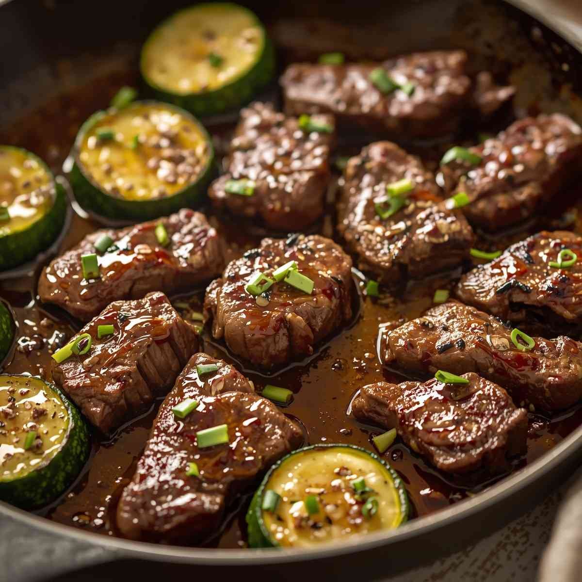 Garlic Butter Steak & Zucchini Skillet