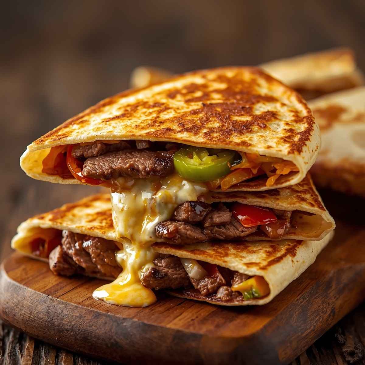 Steak Fajita Quesadillas (Cheesy & Loaded)