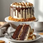 S’mores Layer Cake with Chocolate & Marshmallow Frosting