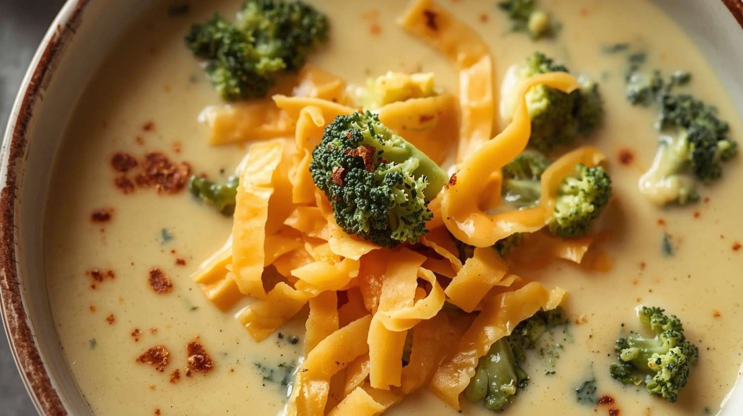 Healthy Broccoli Cheddar Protein Soup