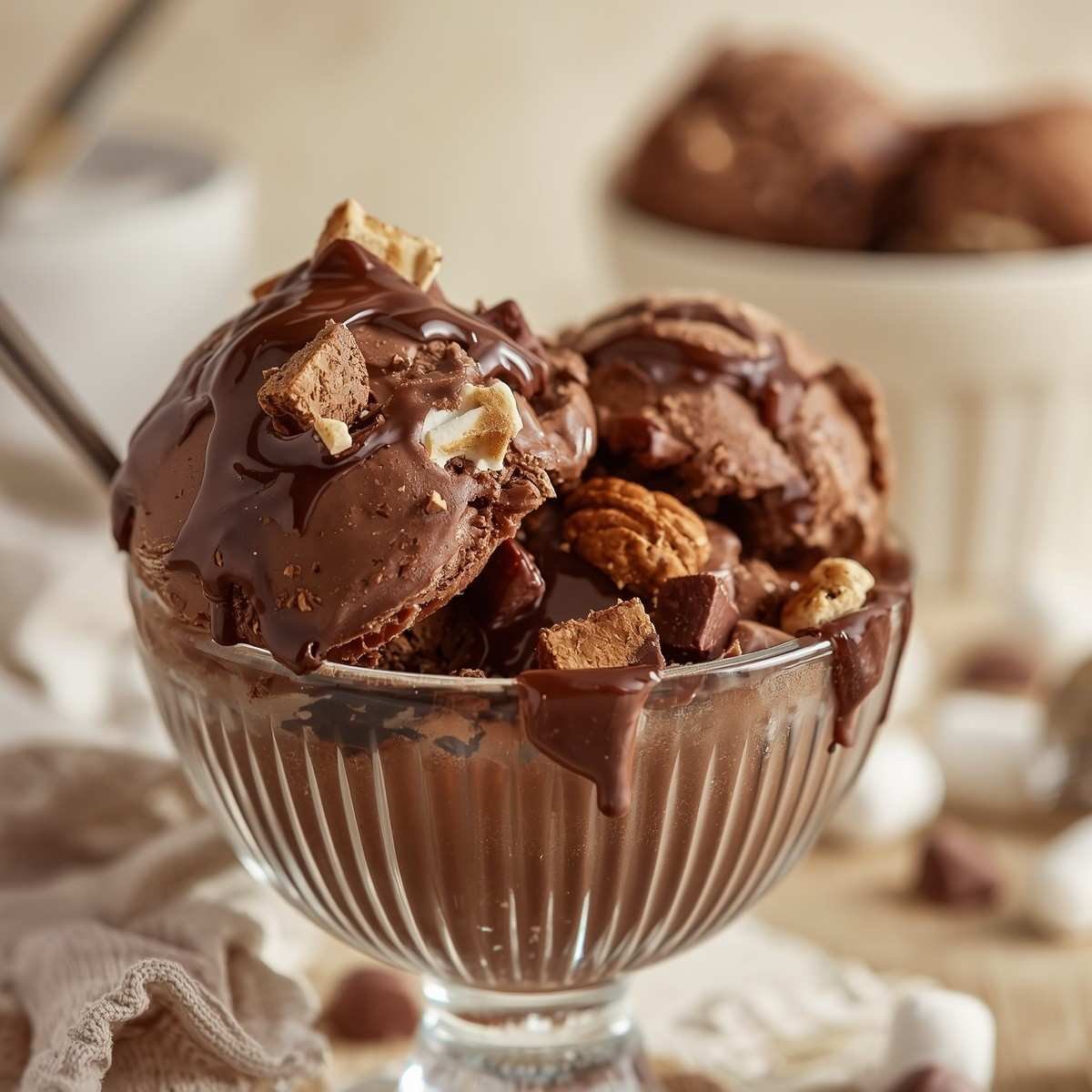 Thumbnail for Homemade Rocky Road Ice Cream