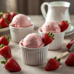 Creamy KitchenAid Strawberry Ice Cream