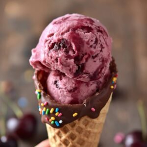 Homemade Black Cherry Ice Cream