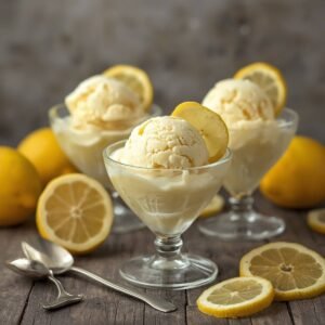 Homemade Lemon Custard Ice Cream