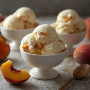 Homemade Peach Ice Cream