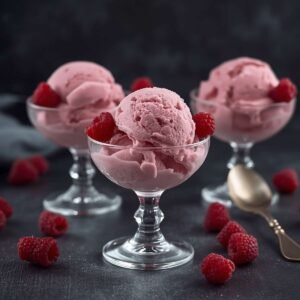 Easy Raspberry Ice Cream with Fresh Berries