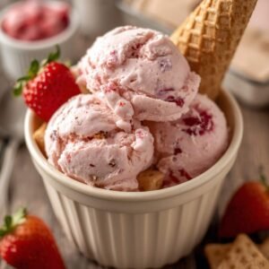 Creamy Strawberry Cheesecake Ice Cream Recipe