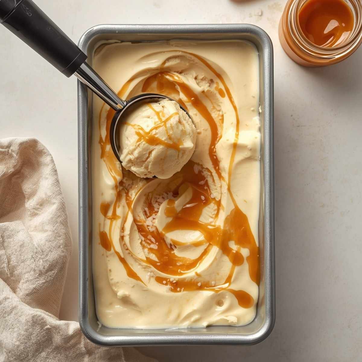 Thumbnail for Homemade Caramel Swirl Ice Cream