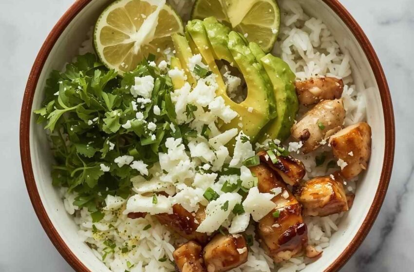 Honey Lime Chicken & Avocado Rice Bowl