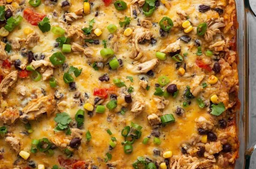 Protein-Packed Chicken Burrito Bake