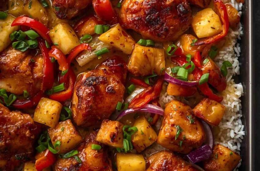 Hawaiian Chicken Sheet Pan Dinner